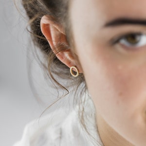 Circle Stud Earrings 18k vermeil gold plated sterling silver