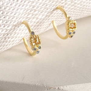 Arya Citrine and Blue Topaz Earrings