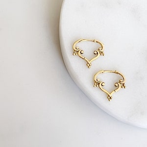 Seraphina Huggie Hoops-  18k Gold Plated Sterling Silver Earrings