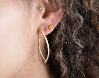 Curve Threader Style Earrings 18k vermeil gold plated sterling silver