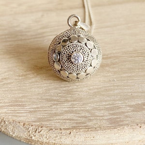 Sterling Silver Ava Harmony Chiming Ball on a 24” Sterling  Silver curb chain