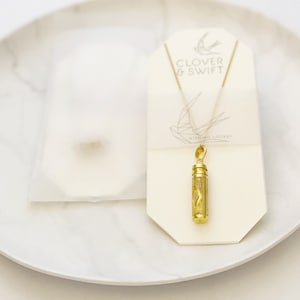 18k Gold Vermeil Kiaria wishing locket pendant which holds a secret message or affirmation image 9