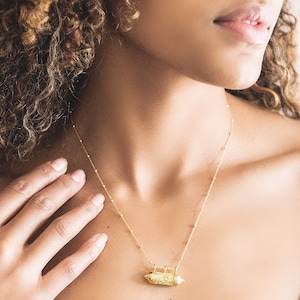 18k Gold Vermeil Taaliyah wishing locket prayer necklace pendant on choice of satellite chain with personal message or affirmation inside image 6