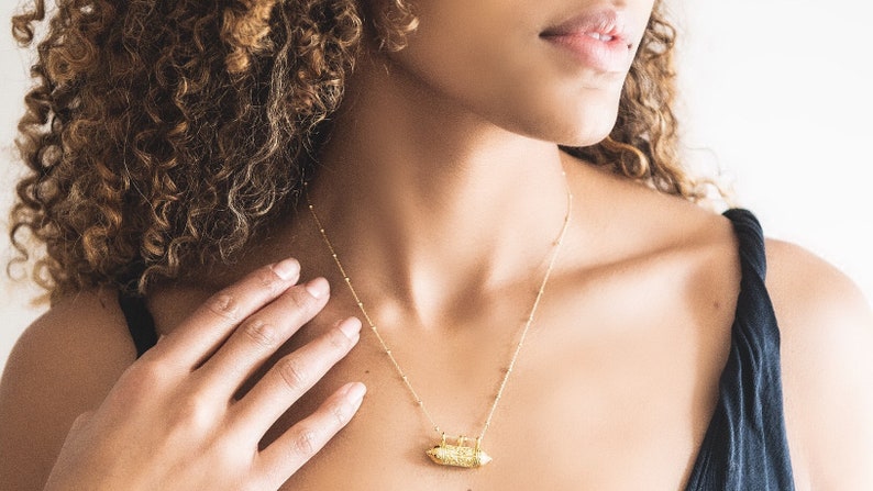 18k Gold Vermeil Taaliyah wishing locket prayer necklace pendant on choice of satellite chain with personal message or affirmation inside image 6