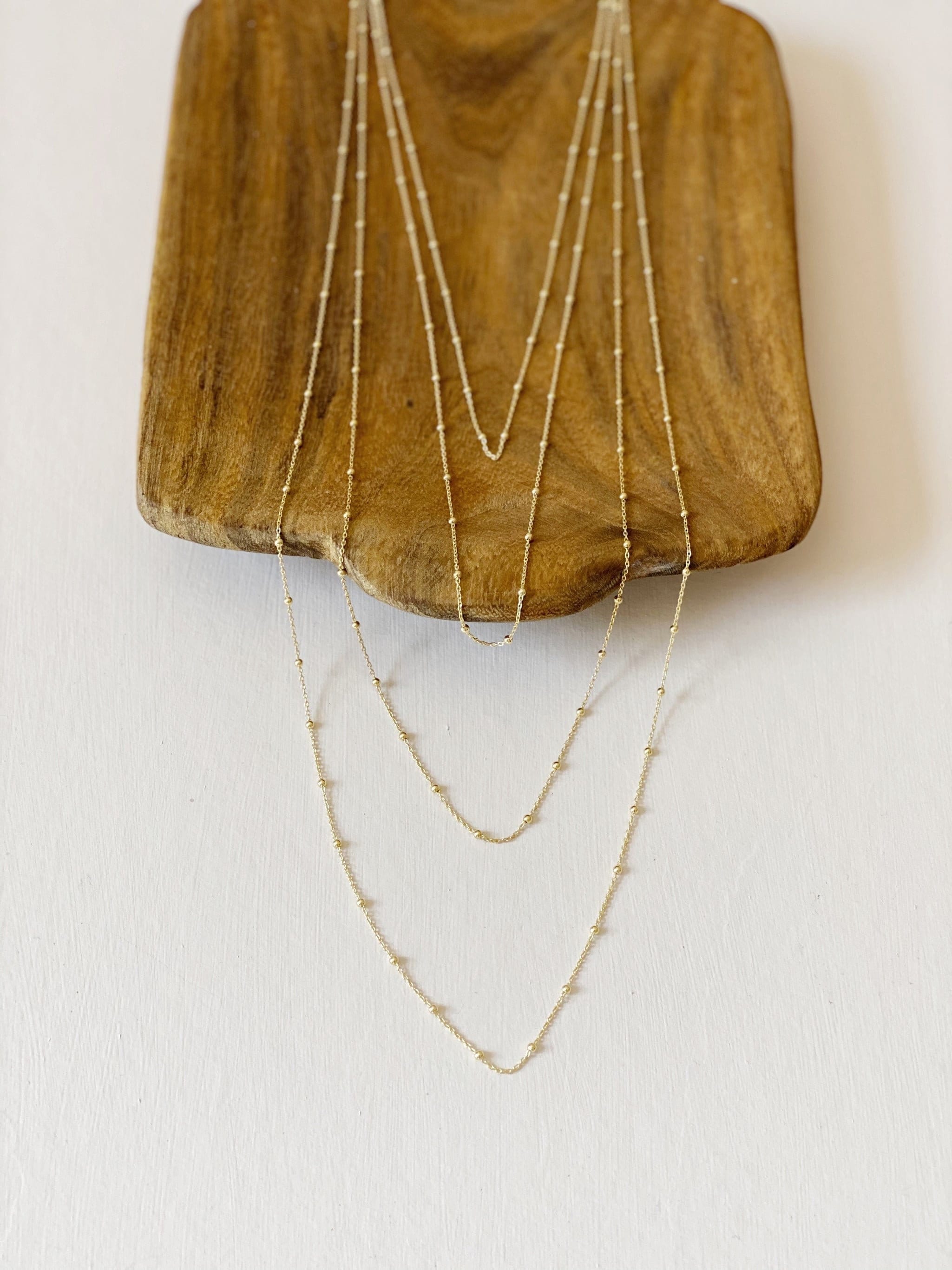 18k Gold Plated Sterling Silver Satellite Chain Necklace- available in 4 lengths