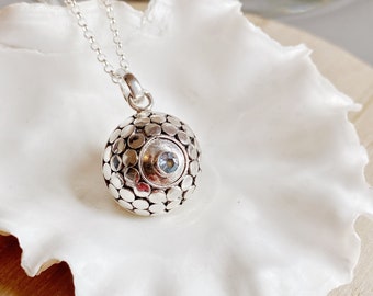 Sterling Silver Sola Harmony Chiming Ball on a 24” Sterling  Silver curb chain