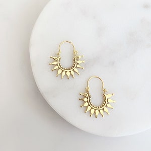 Saffron Hoops-  18k Gold Vermeil Earrings