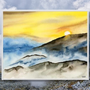 High Quality Giclée Art Print | 8 x 10 inches | &quot;Mountain Mist&quot; | Giclée Art Print of an Original Watercolor Painting