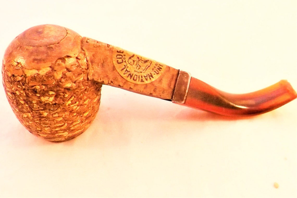 Rare Vintage National Corn Cob Pipe Works Bent Bulldog Estate Etsy