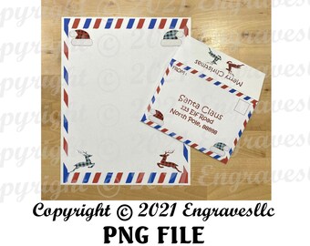 Letter to Santa Claus , Christmas envelope and stationary ,  Png file , Instantly printable Christmas file , Kids Crafts , Dear Santa letter