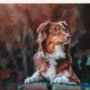 Custom Dog Portrait From Photo, Custom Painting Pet Memorial Gift, Dog Portrait, Personalized Gift, Digital Painting Canvas Ready to Hang