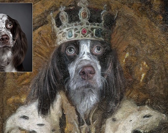 Custom Pet Portrait, Pet Portrait, Renaissance Dog Portrait, Regal Dog Portrait, Royal Dog Portrait, Custom Dog Art, Regal Dog Painting Art
