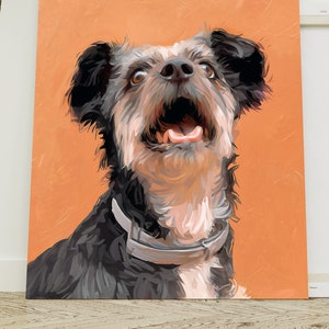 Dog Portrait From Photo Custom Pet Painting Dog Memorial Gift For Pet Lover Personalized Gift Digital Painting Canvas Print Ready to Hang