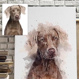 Custom Dog Portrait On Canvas From Photo, Custom Dog Portrait, Water Color Style Portrait from ANY photo, Gift for Pet Lover Gift ideas