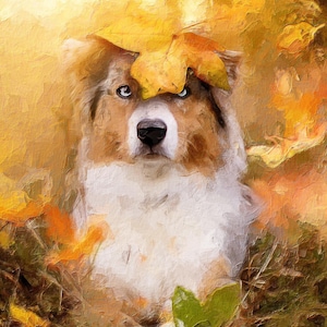 Pet Portrait From Photo, Custom Painting Pet Memorial Gift, Dog Portrait, Personalized Gift, Digital Painting Canvas Print, Gift For Him Her
