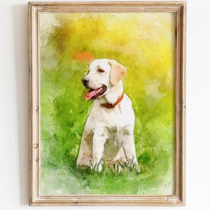 Custom Watercolor Dog Portrait: Personalized Pet Memorial Gift