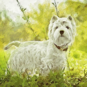 Custom Dog Painting, Pet Portrait From Photo, Pet Memorial Gift, Dog Portrait, Personalized Gift, Digital Painting Canvas Ready to Hang