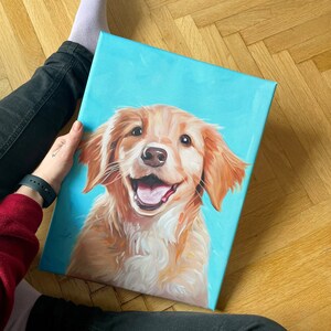 Custom Dog Portrait Painting | Pet Memorial Gift | Personalized Dog Lover Gift | Digital Art | Canvas Print | Ready to Hang