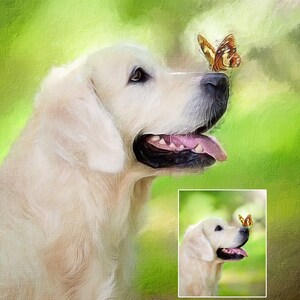 Custom Pet Portrait: Dog or Cat Painting from Photo, Canvas Print