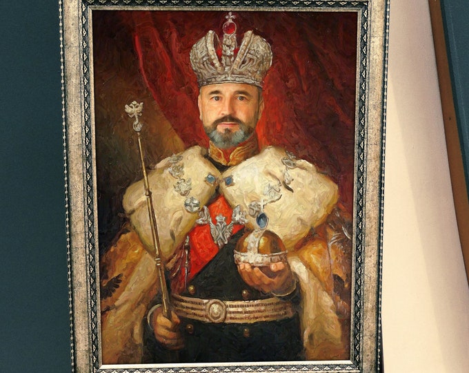 Custom Royal Portrait - King Portrait For Him - Father Day / Christmas Gift - Royal Historical Portrait, Renaissance portrait