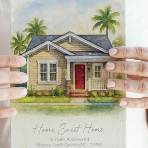 Haus Porträt, Haus Gemälde, Einweihungsgeschenk, Makler Geschenk, Haus Malerei, Haus Porträt, individuelle Malerei, Aquarell Hausmalerei