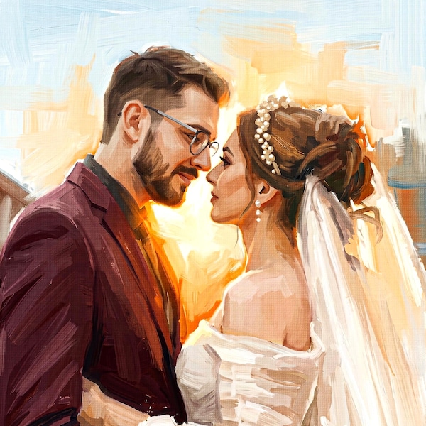 Custom Portrait Painting from Photo: Personalized Canvas Art Print