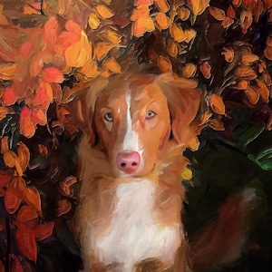 Custom Dog Portrait From Photo, Personalized Pet Oil Painting, Pet Memorial Gift, Dog Lover Gift, Digital Painting Canvas Ready to Hang