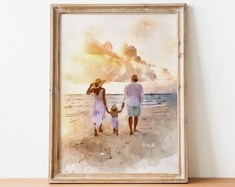 Pintura de acuarela de foto, pintura de acuarela personalizada, pintura de foto, pintura de acuarela, impresiones de acuarela, arte de pared de lienzo