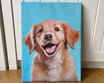 Custom Pet Portrait Painting | Dog Memorial Gift | Personalized Dog Lover Gift | Digital Art | Canvas Print | Ready to Hang