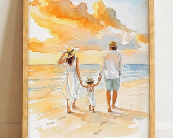 Watercolor Painting from Photo, Custom Watercolor Couple Portrait, Canvas wall art