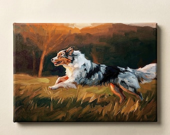 Custom Pet Portrait Painting From Photo: Dog & Cat Canvas Print