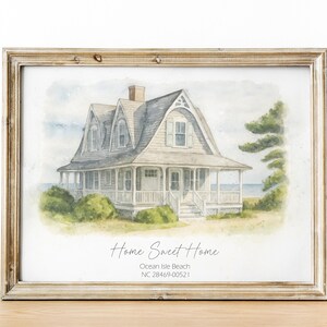 Home Portrait, Haus Gemälde, Einweihungsgeschenk, unser erster Haus Druck, Home sweet home Zeichen, Aquarell Haus, Haus Portrait, Makler Geschenk