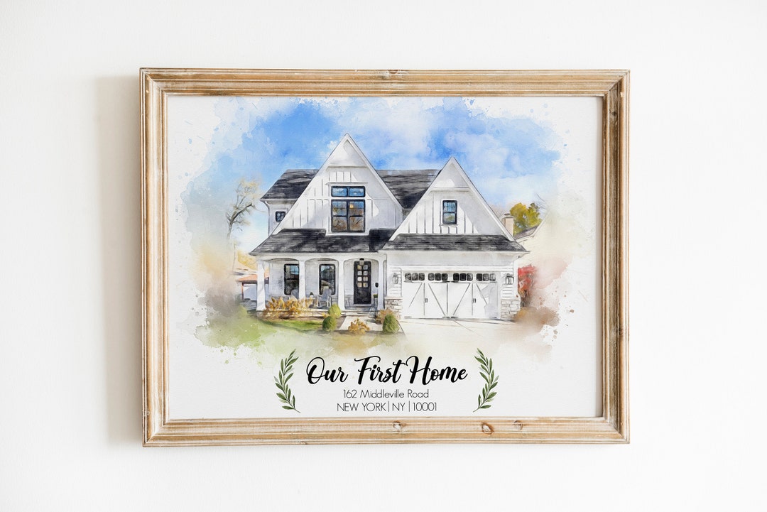 Custom Watercolor House Portrait: First Home Gift, Home Illustration - Etsy