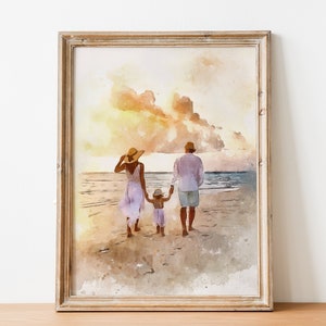 Personalized Watercolor Portrait, Custom Painting from Photo, Unique Engagement Gift, Wedding Anniversary Idea image 2