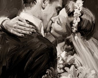 Custom Portrait Painting from Photo: Personalized Canvas Art Print