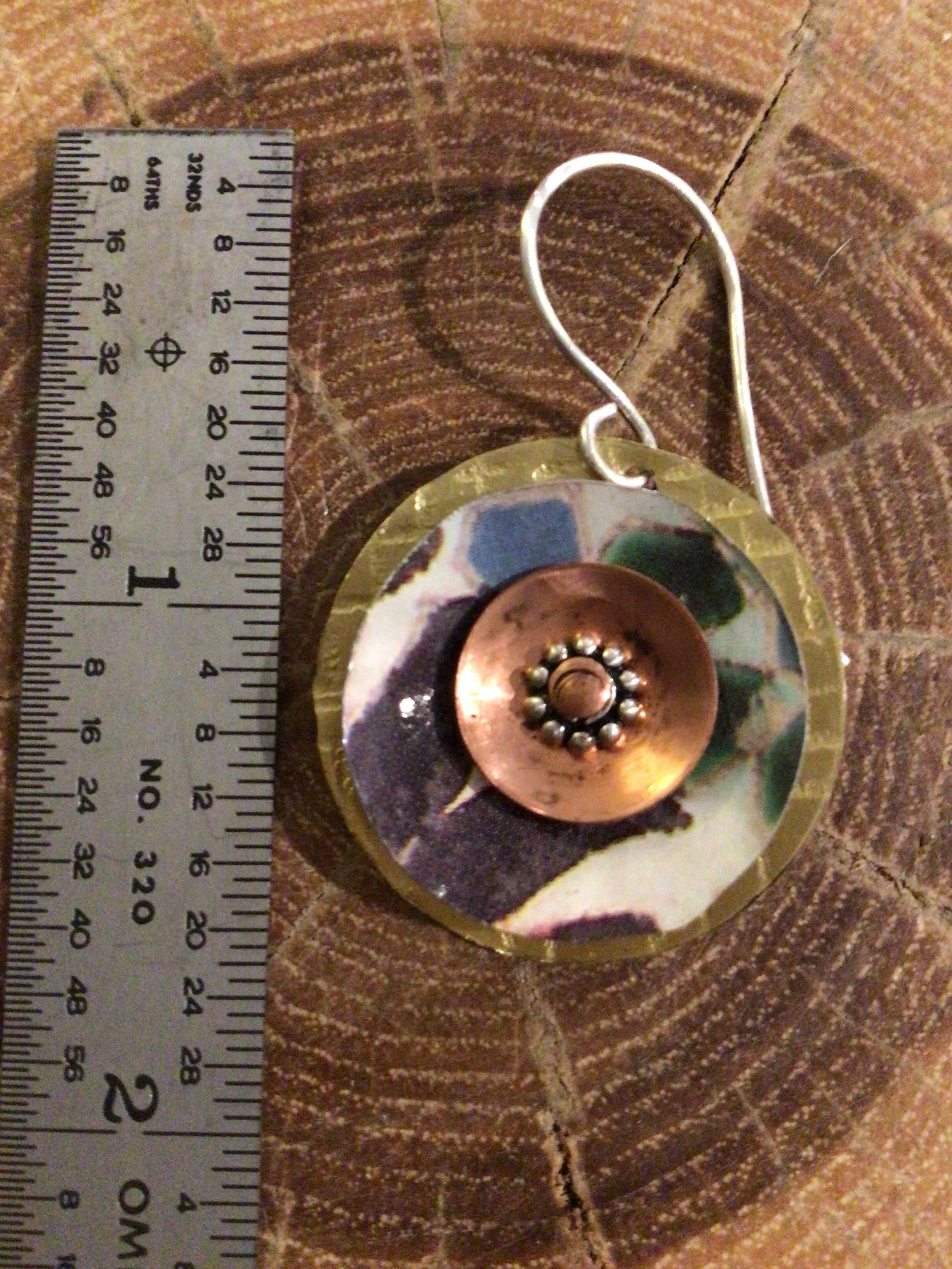 Earthy Tin Jewelry Earrings with brass tuna tin copper 925 Etsy