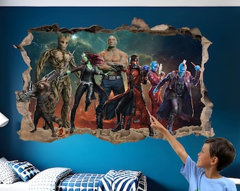 Superheroes Galaxy Troopers  Warriors Vinyl Wall Sticker Star Lord Poster Mural Decal Office Nursery Room Decor ID748