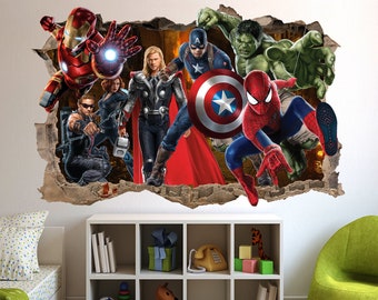 Superhero Wall Decal Etsy