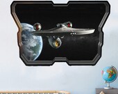 Star Spaceship Space Enterprise Earth Wall Sticker Mural Poster Decal Room Office Nursery Decor ID171