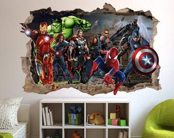 Superhero Wall Decal Etsy