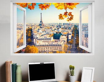 Paris France Eiffel Tower City Scenery Wall Sticker Poster Mural Decal Room Office Nursery Decor ID193