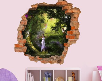 Zaczarowany Las Księżniczka Wróżki Naklejka Ścienna Art Plakat Mural Transfer Naklejka Wydruk Pokój Dom Przedszkole Biuro Sklep Dekoracja ID447