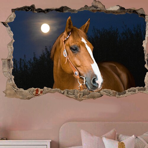 Beautiful Brown Horse Wall Mural Sticker Poster Decal Room Etsy