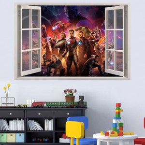 Superheroes All Avengers Characters Wall Sticker Art Mural Transfer Decal Print Living Kids Room Home Nursery Office Shop Decor ID324
