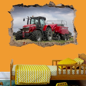 Agricultural Tractor Farming Machinery Wall Sticker Art Poster Mural Transfer Decal Print Living Room Home Nursery Office Shop Decor ID314