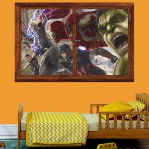 Superheroes Avengers Action Wall Sticker Art Poster Mural Transfer Decal Print Living Kids Room Home Nursery Office Shop Decor ID323