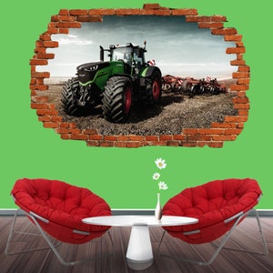 Agricultural Modern Tractor Field Farm Wall Sticker Art Poster Mural Transfer Decal Print Living Room Home Nursery Office Shop Decor ID308