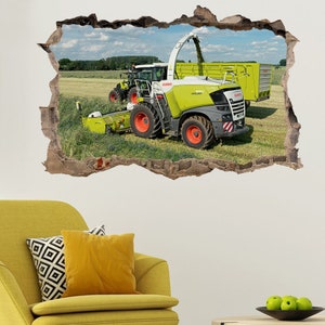 Tractor Grass Harvester Wall Sticker Mural Poster Decal Room Office Nursery Decor ID641