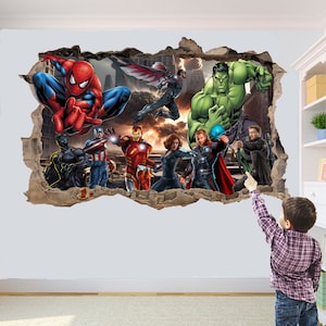 Avengers Superheroes Large Wall Sticker Room Decor Thor Hulk Poster Mural Decal Office Nursery Boys Room ID738