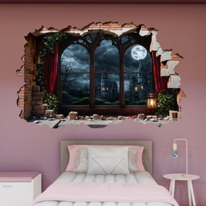 Gothic Haunted Mansion Wall Sticker Art Decal Mural Poster Office Shop Home Decoration ID873